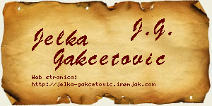 Jelka Gakčetović vizit kartica